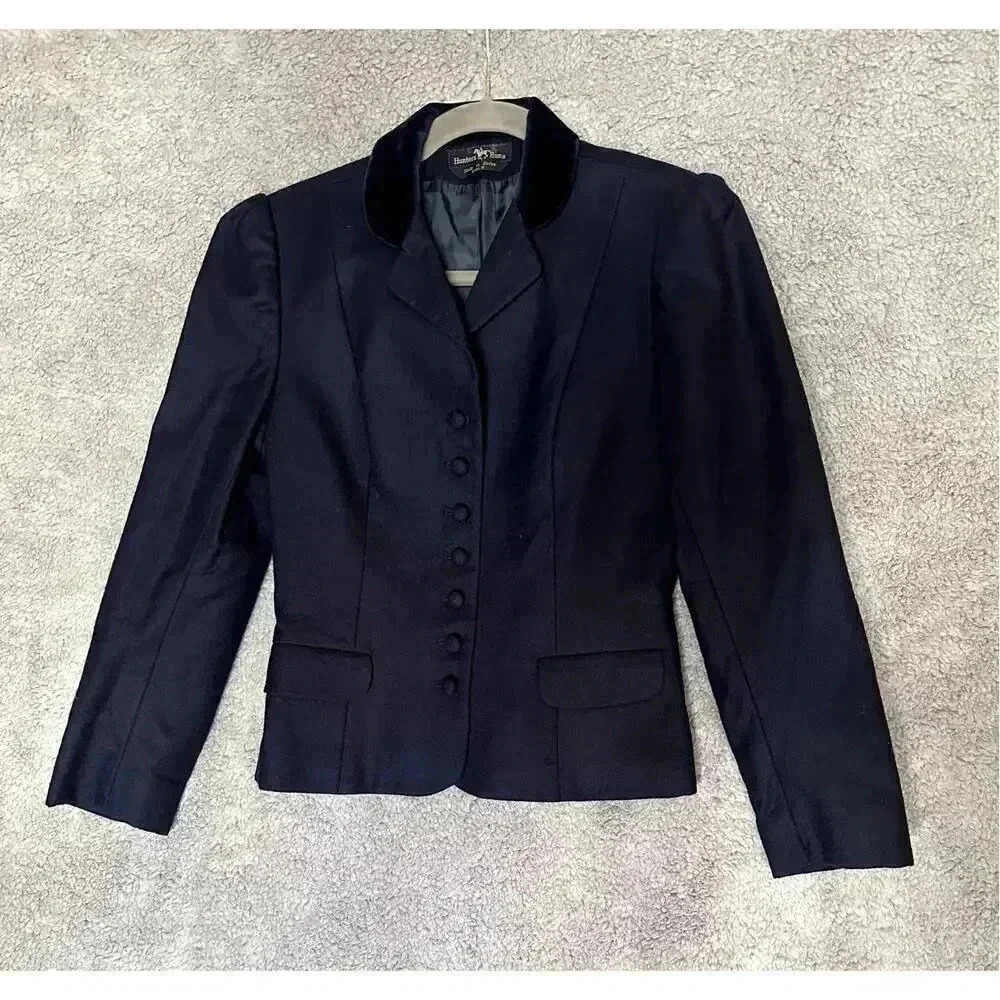 Hunter's Run Women's Wool Riding Equestrian‎ Jacket Blue - Small